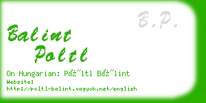 balint poltl business card